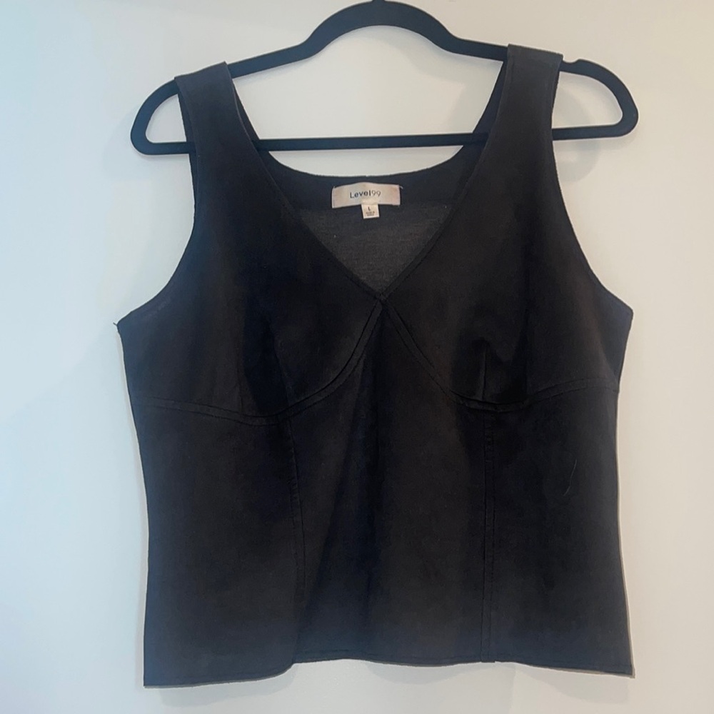 Level 99 Faux suede tank